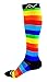 A-Swift Compression Socks for Women and Men - Rainbow Stripes, Large