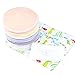 Langsprit Leak-Proof Reusable Bamboo Nursing Pads(14 Pack),Super Absorbent Washable Breast Pads with Laundry Bag (Multicolored, Contoured)