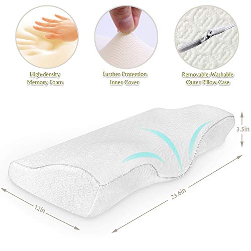 TFS Cervical Memory Foam Pillow Sleeping Contour Ergonomic Orthopedic