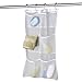 Mayin Quick Dry Hanging Caddy and Bath Organizer with 6-Pocket, Hang on Shower Curtain, Shower Organizer, Mesh Shower Caddy, Bathroom Accessories, Save Space in Small Bathroom Tub with 4 Rings