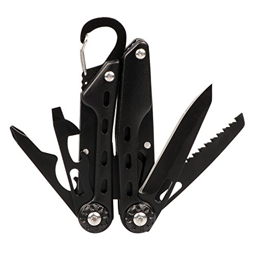 GETUHAND Multitool Pliers Stainless Steel 10-in-1 Multi Pocket Tool for Hunting, Hiking, Camping, Outdoor Survival with Multi Purpose Tools Sheath Folding Pliers/Knife/Saw, Wire Cutter(Black) - Thumbnail 2