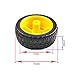 DIYmall DC Motor 3-6V Uniaxial DC Geared TT Magnetic Gearbox with Tire Wheel 2pcs