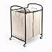 Seville Classics Mobile Double Bag Compact Laundry Hamper Sorter Cart, Black