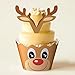 128 Pieces Christmas Cupcake Toppers Wrappers Party Supplies Favors - Snowman Santa Claus Reindeer Elf Gnome Gingerbread