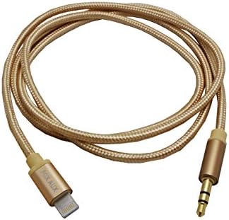 iPhone 7 &amp; 7 Plus Lightning to 3.5mm Male Auxiliary Cord - Premium Headphone Adapter to Car Stereo (3.5mm Aux Cable) (Gold)