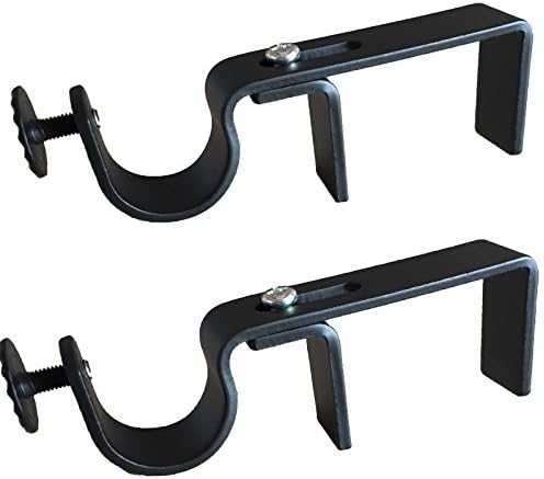 Window Treatment Hardware - NoNo Bracket - Outside Mounted Blinds Curtain Rod Bracket Attachment (Black)