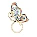 SENFAI Abalone Paua Shell Butterfly Magnet Brooch Eyeglass Holder (Gold)