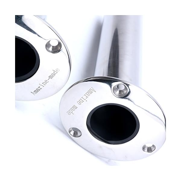Set-of-2-Amarine-made-Heavy-Duty-Stainless-Steel-316-Deluxe-Rod-Holders-with-Drain-Flush-Mount-Fishing-Rod-Pole-Holders-90-Degree