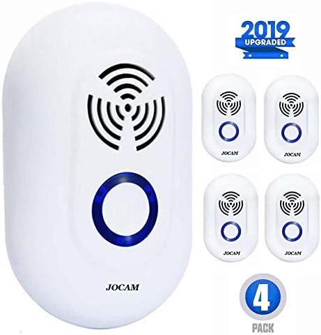 JOCAM Ultrasonic Pest Repeller, UK Standard Plug In Indoor 100% Harmless Pest Control Insect Repellent for Rodents, Cockroaches, Mouse, Flies, Spriders. Summer Essentials (4 Pack) (4)