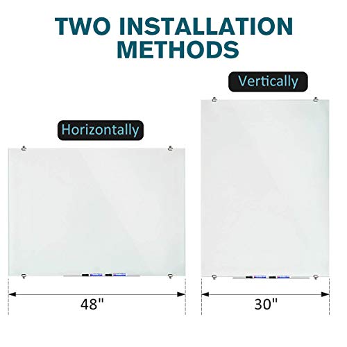 ZHIDIAN Glass Whiteboard Dry Erase Board, 48x30" Modern Large