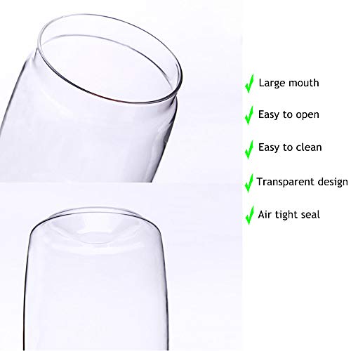 Folinstall 2 Pcs 30 oz（880ML）Glass Jars Vacuum Sealer, Airtight Glass Preserving Jars with Green Vacuum Sealed Airtight Lid, No Need a Separate Pump, High Borosilicate Mason Jars - Thumbnail 3