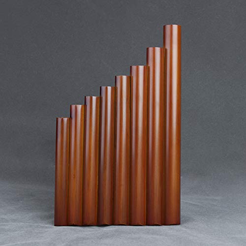 8 Pipes Natural Bamboo Mini Portable Pan Flute Chinese Traditional Musical Instrument Brown Pan Pipes Easy to Learn (Right Hand) - Thumbnail 5