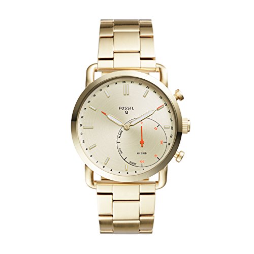 Fossil hybrid smartwatch - q commuter gold-tone stainle…
