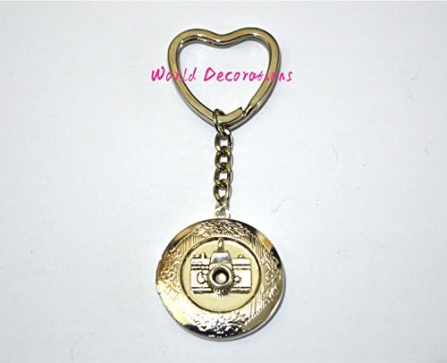 Camera locket keychain, camera locket key chain, silver locket keychain, camera locket charm, photographer locket key ring, photograph locket keychain personalized keychain bag charm
