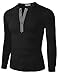 H2H Mens Casual Slim Fit Basic Henley Long Sleeve T-Shirt