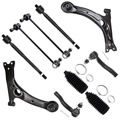 SCITOO 10pcs Front Lower Control Arm Sway Bar Links Tie Rod Ends w/Boots Suspen…
