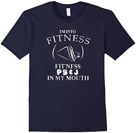 Men's Fitness PBnJ In My Mouth Food Shirt Peanut Butter And Jelly Medium Navy