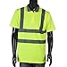 SHORFUNE High Visibility Polo Shirt with Reflective Strips, Yellow, ANSI/ISEA Standards, L