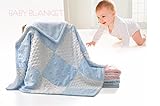 Blue Fleece Minky Baby Blanket by Little Bunny - White Satin Plush Receiving Blankets for Nursery - Bedding for toddler - Elegant, Soft Sherpa Fabric, Ultra Unique Crib Blankee with Raised Dots
