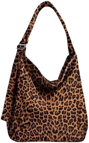 Amazon.com: IDEWO Corduroy Tote Bag Leopard Shoulder Bag Soft