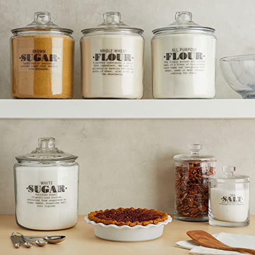 36 Preprinted Pantry Labels with Ingredient Definitions, Clear Farmhouse Style Stickers for Food