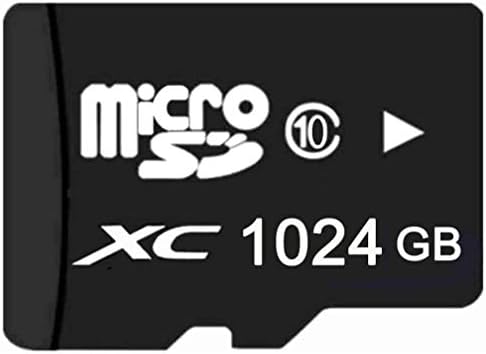 Hifacsonmic 1TB 1024GB Micro SDHC SD TF Memory Card Class10 with Micro SD Adapter 1024G + SD Card Reader Black