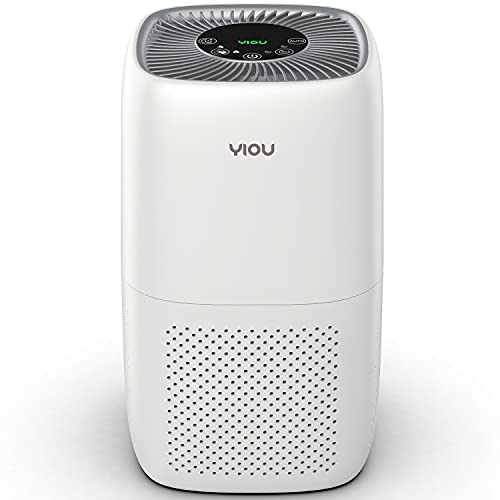 Yiou Air Purifiers for Home with H13 True HEPA Filter, Quiet Air Filter for Allergies, Pet Dander, Dust, Pollen, Smoke, Bacteria, 100% Ozone Free Smart Air Cleaner for Large Space, White
