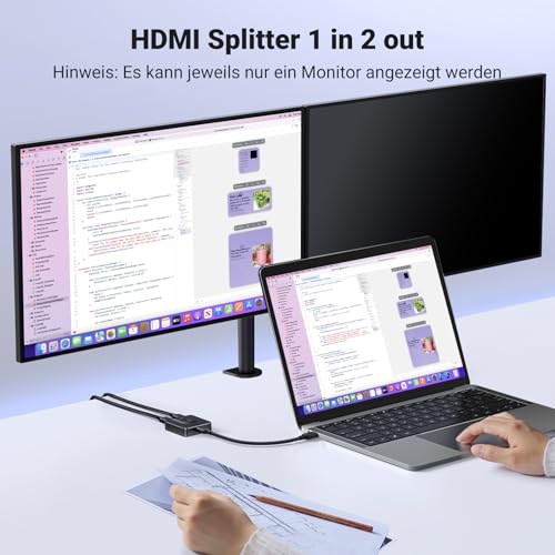 HDMI 2.0 Switch 4K@60Hz Bidirektional HDMI Switch Splitter 1 in 2 Out/2 in 1 Out für PS5, PS4, Xbox,TV Box, TV Stick, Switch, Monitor, PC usw