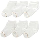 Gold Toe Big Girls'  6 Pack Flat Knit Quarter Sock, White, Small