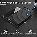 External USB 3.0 CD DVD Portable Drive,Tesecu Ultra-Thin Touch Control CD DVD Burner High Speed Data Transfer for PC Laptop Desktop MacBook Windows XP/Win 7/Win 8/Win10/Vista/Linux/Mac OS and More