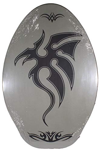 Sunspecs Rubber Top Wooden Skimboard With Slip Free Grip (No Wax Needed!) (Gray, 36 Inch)