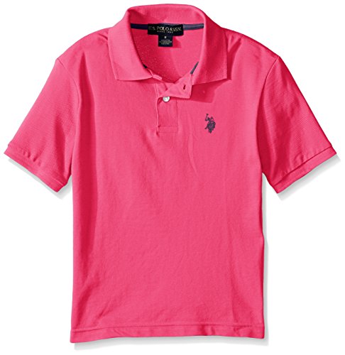 U.S. Polo Assn. Little Boys' Classic Short Sleeve Solid Pique Shirt, Fuchsia, 5/6 U.S. Polo Assn. Little Boys' Classic Short Sleeve Solid Pique Shirt, Fuchsia, 5/6