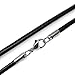 Loralyn Designs 3mm Thick Black Leather Necklace Cord with Stainless Steel Clasps (16-24 Inch)