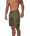 YoungLA Gym Shorts for Men French Terry Cotton Workout Casual Athletic Basketball with Pockets 112 Olive Large