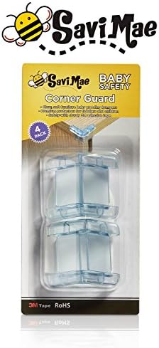 Baby, Child Proof Clear Corner Bumper Guard Protectors for Furniture, Sharp Corner Edges and More. Durable 3M Adhesive Tape, Stick in Seconds. 4 PCS per Pack by Savi Mae