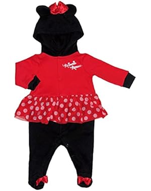 Minnie Baby Girls Footed Hooded Tutu Bodysuit Dress Up Outfit