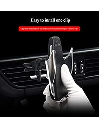 Soporte para teléfono montado en el vehículo, con función de carga rápida inalámbrica, telescópico de inducción inteligente completamente automático, ventilación para montaje en teléfono para automóvil, soporte giratorio 360, soporte universal para teléfo