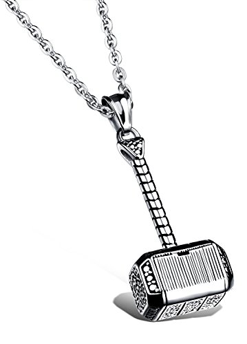 Thor hammer titanium steel necklace for men and women