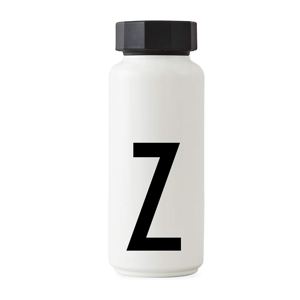 Design Letters Personal Thermo/Insulated Bottle (White) - Z - BPA-Free Double Walled Vacuum, Stainless Steel, Nordic Design, Keeps Cold for up to 24 Hrs/Hot up to 12 Hrs, 500 ml, Leak-Proof, 280 g.