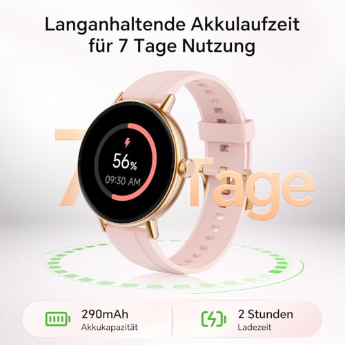 Gydom Women's Round Smartwatch 1.27 Inch Smart Watch with Phone Function, Fitness Watch with SpO2 Heart Rate Stress Calories Sleep Pedometer, 100+ Sports Modes IP68 Waterproof Sports Watch for iOS