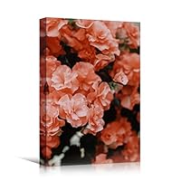 Canvas Wall Art Pink Petals Colorful Farmhouse/Country Floral Multicolor Patterns Photography - 12x18 inches