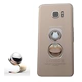 Phone Magnetic Holder, 2 in 1, Finger Ring Grip, Magnetic Car Dash Mount Stand for Iphone5 6 7, Samsung Galaxy S5 S6 S7 Edge , Note, Nexus, HTC, Nokia LG Lenovo and All Phones by SES (Gold)