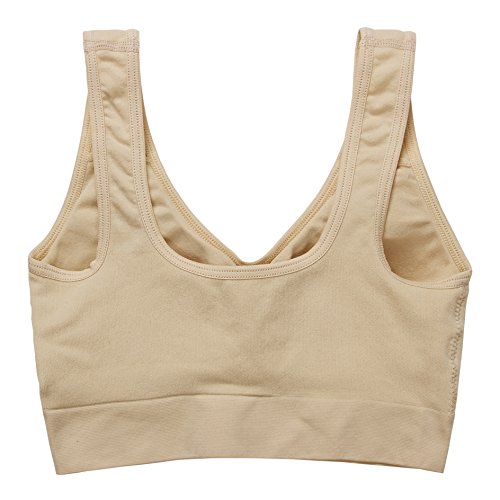 BAOMOSI 3PACK Women's Freedom Seamless Wireless Sports Bra with Removable Pads Underwear Beige XL