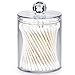 Qtip Dispenser Holder Apothecary Jars Bathroom,Premium Quality Clear Plastic Acrylic Organizer for Q-Tips,Cotton Swab,Cotton Ball,Cotton Rounds | Small,10-Once