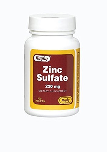 ZINC SULFATE 220MG TAB ZINC SULFATE (HEPTAHYDRATE)-220 MG white 100 TABLETS UPC 005362450012 by RUGBY LABORATORIES