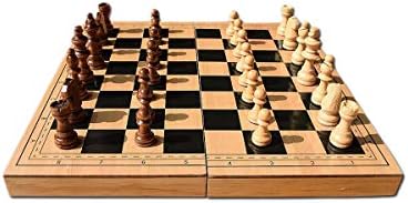 GUYUEXUAN Chess,international Chess With Magnetic Amateur Training Teaching Chess Folding Collapsible Large Medium ( Color : Brown , Size : L )