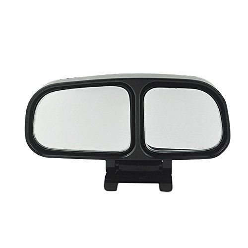 1 Set Car Auxiliary Chrome Blind Spot Mirror, ECLEAR Universal Rear Side 360°Wide Angle View Mirrors for Vehicle Suv Truck Motorcycle Fit Stick-on Design, Black