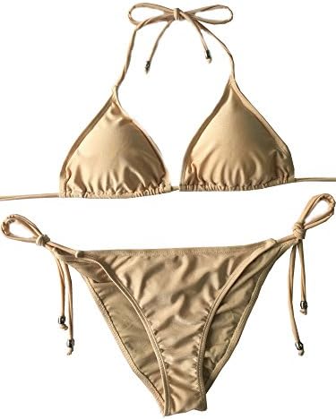 Jonathan Swim Brazilian Bikini Push up Padded Top Strappy Bottom Triangle Swimsuit(cuticolor,m)