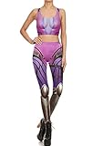 Mosszra Armor Purple Tight Digital Print Fashion Tank Crop Top & Pants Sets