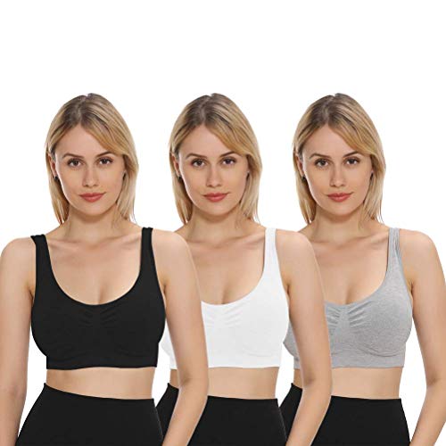 JOJOANS 3 Pack Sports Bras for Women - Seamless